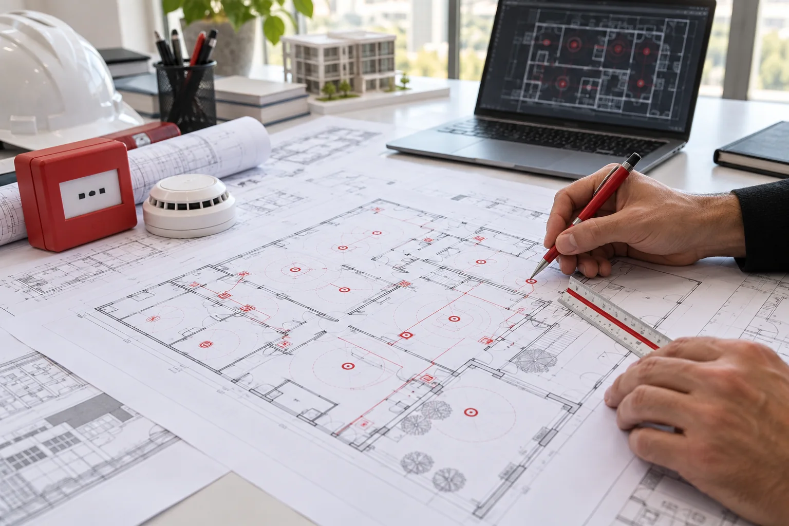 Yangın güvenliği sistemlerine ait teknik proje çizimi