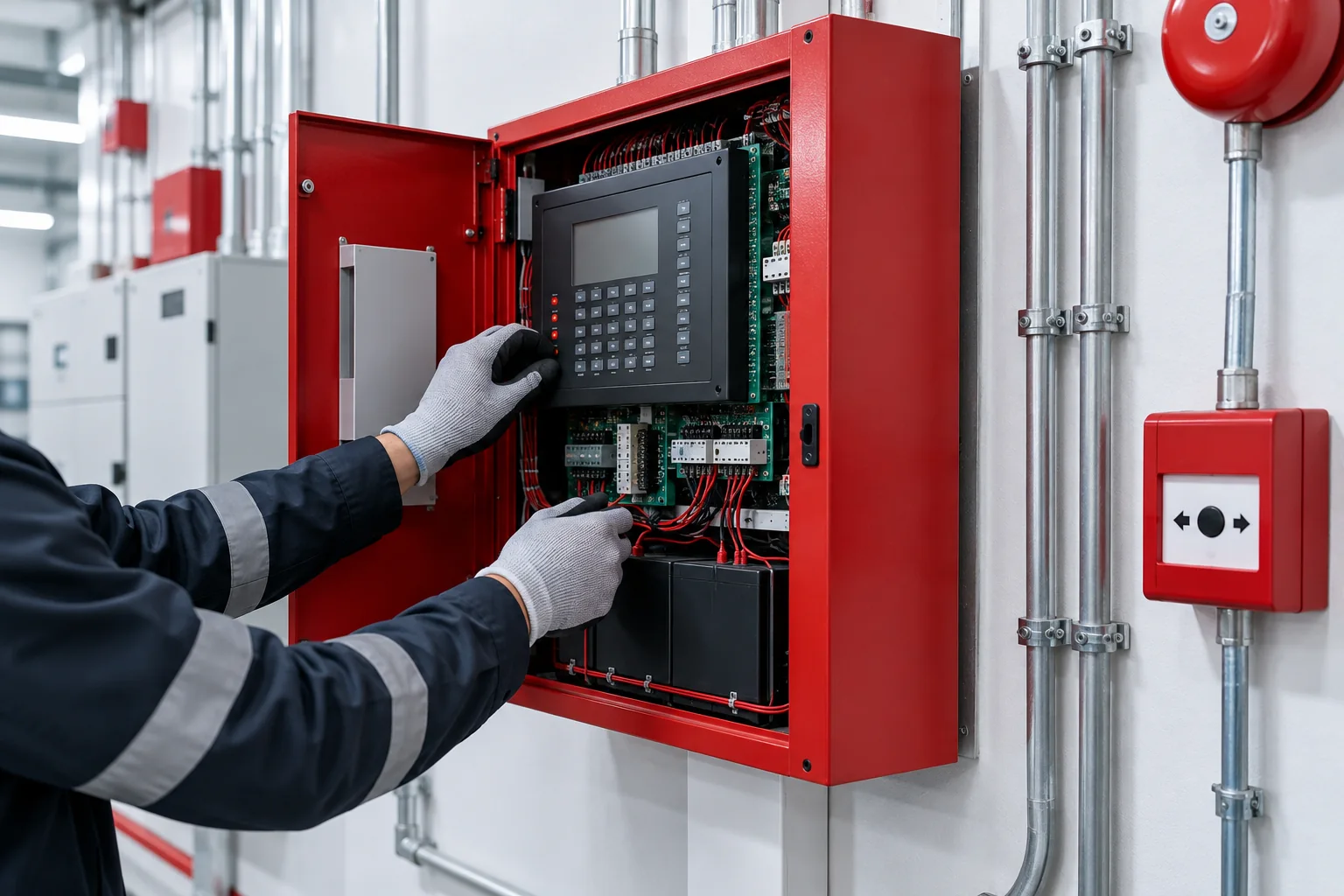 Yangın alarm panelinde teknik servis ve kontrol